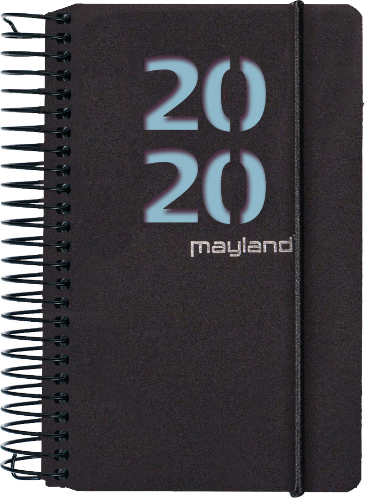 MINI SPIRALKALENDER 1 DAG SORT 2 BLADE  2020 MAYLAND