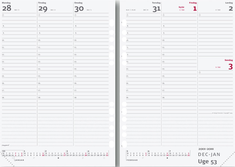 SYSTEM A5 UGEKALENDER REFILL 2020 MAYLAND