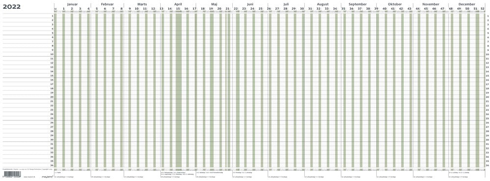 Projekt planner grøn 2022 80 x 30 cm Mayland