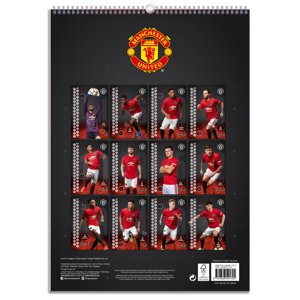 VÆGKALENDER 2020 MANCHESTER UNITED