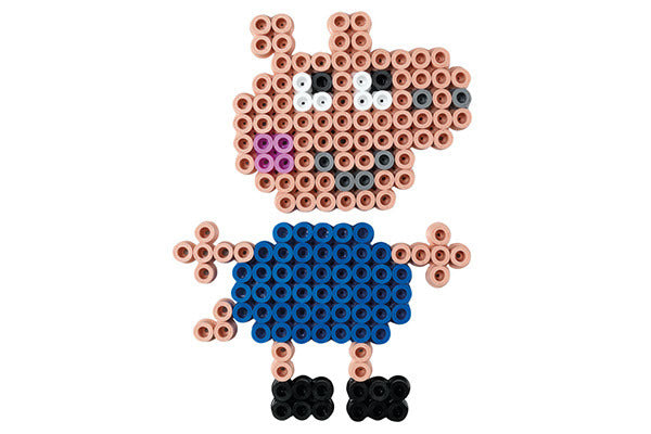 Hama maxi gurli gris perler og stiftplade i bøtte