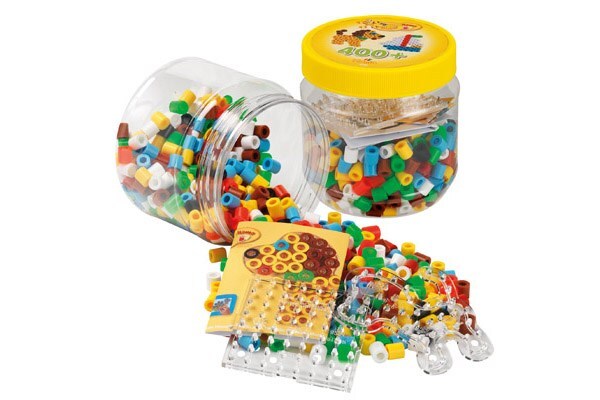 Hama maxi perler 400 perler + 2 plader i gul dåse