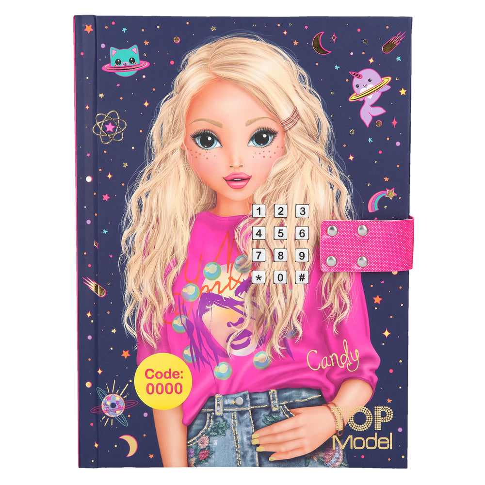 TOPModel dagbog m/kode & musik candy