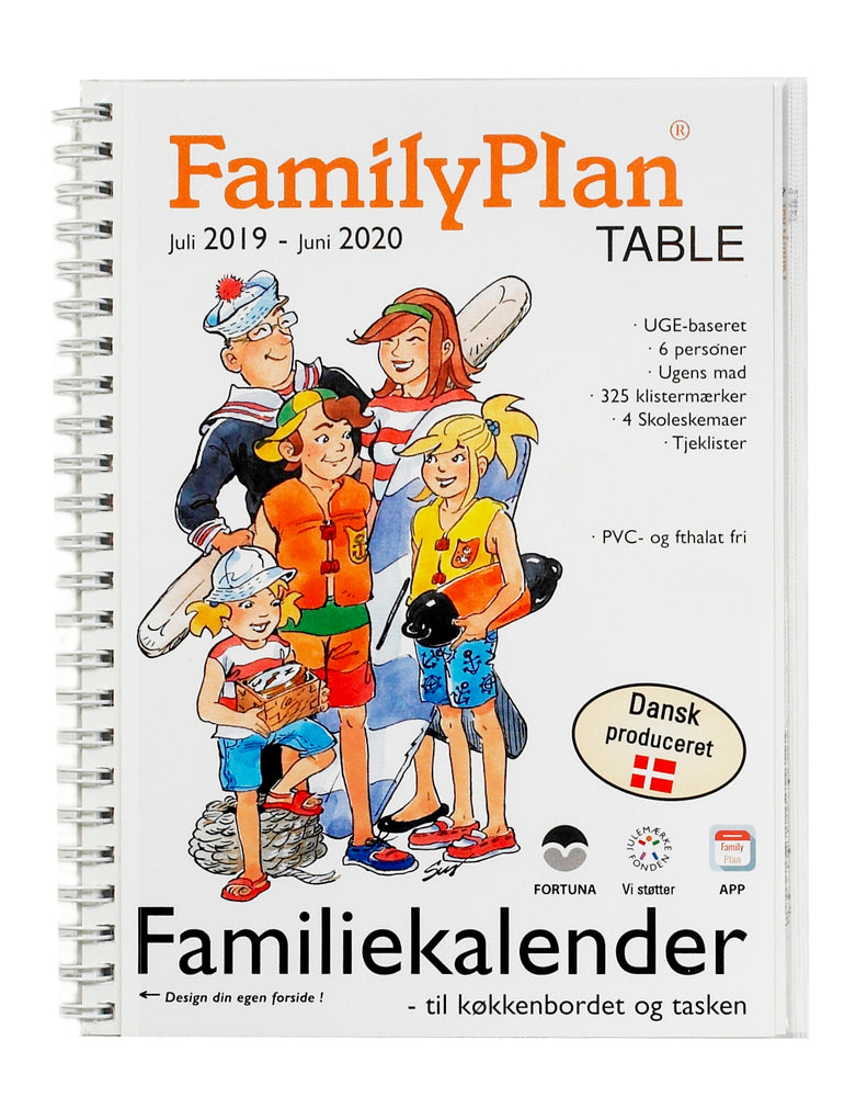 Familiekalender familyplan® table 2019/20 6-pers.