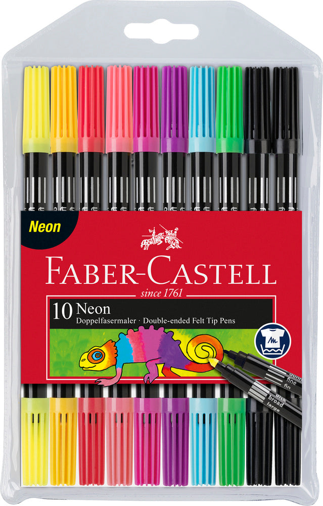 TUSSER Faber-Castell  DOBBELT NEON FARVER 10 STK