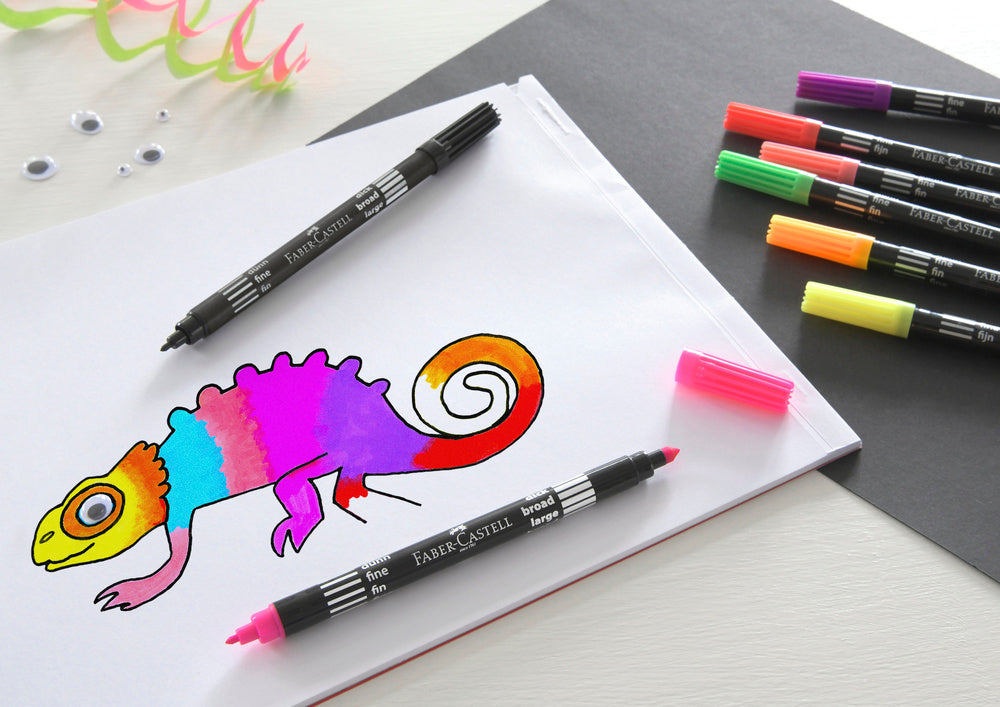 TUSSER Faber-Castell  DOBBELT NEON FARVER 10 STK