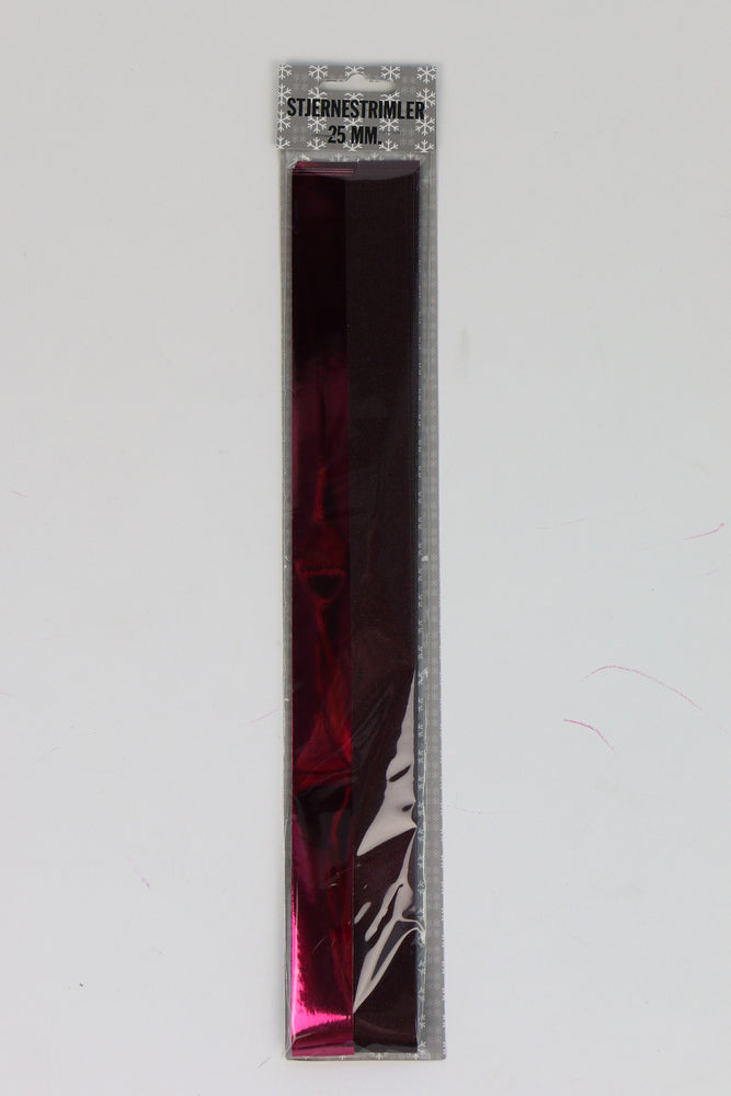 STJERNESTRIMLER BORDEAUX GLITTER/METALLIC 25 MM 20 STK
