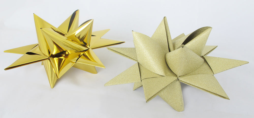 STJERNESTRIMLER GULD GLITTER/METALLIC 50 MM 12 STK