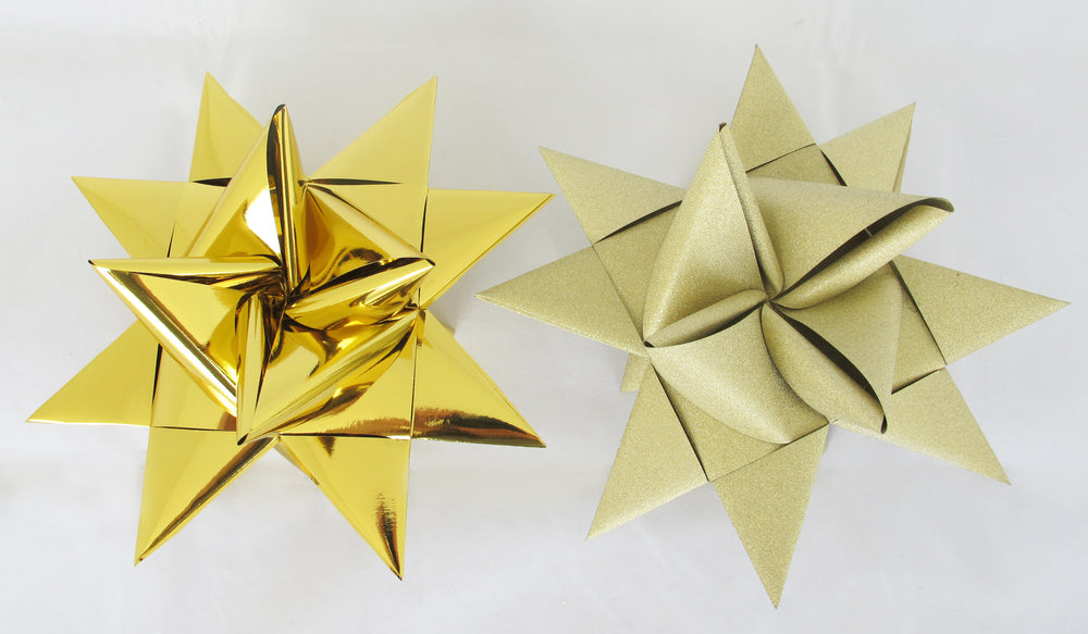 STJERNESTRIMLER GULD GLITTER/METALLIC 50 MM 12 STK