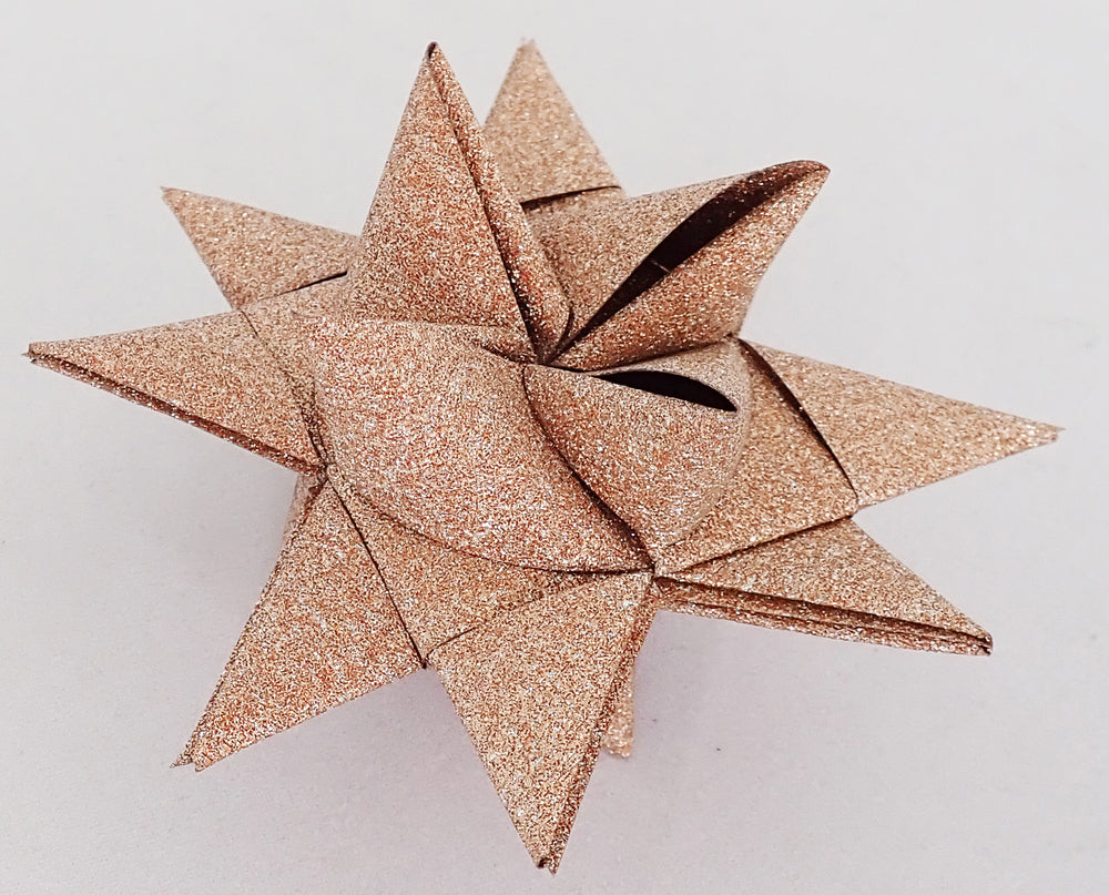 STJERNESTRIMLER ROSE GOLD GLITTER/METALLIC 15 MM 24 STK