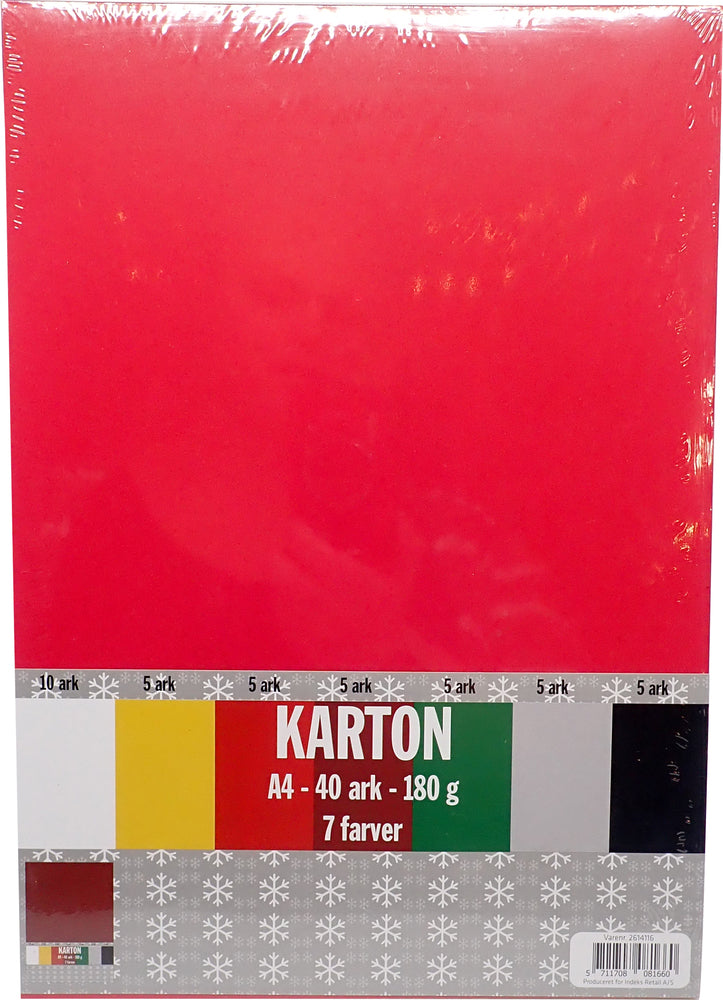 KARTON A4 40 ARK ASS 7 FARVER