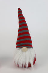 NISSE RØD 30 CM M/STRIBET STRIKHUE OG SKÆG