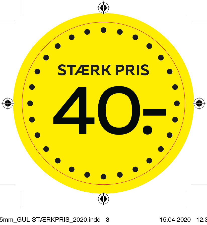 Etiket -40 gul gul ø40mm /100 stk