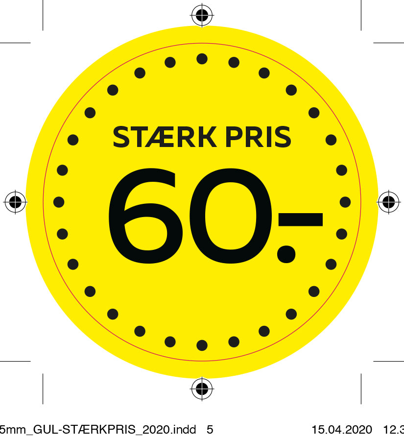 Etiket -60 gul gul ø40mm /100 stk
