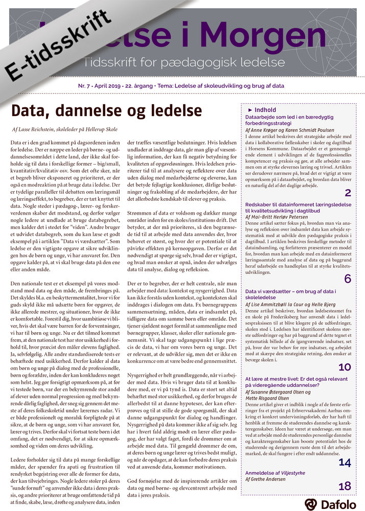 Ledelse i Morgen, nr. 7 - april 2019 (e-tidsskrift pdf)
