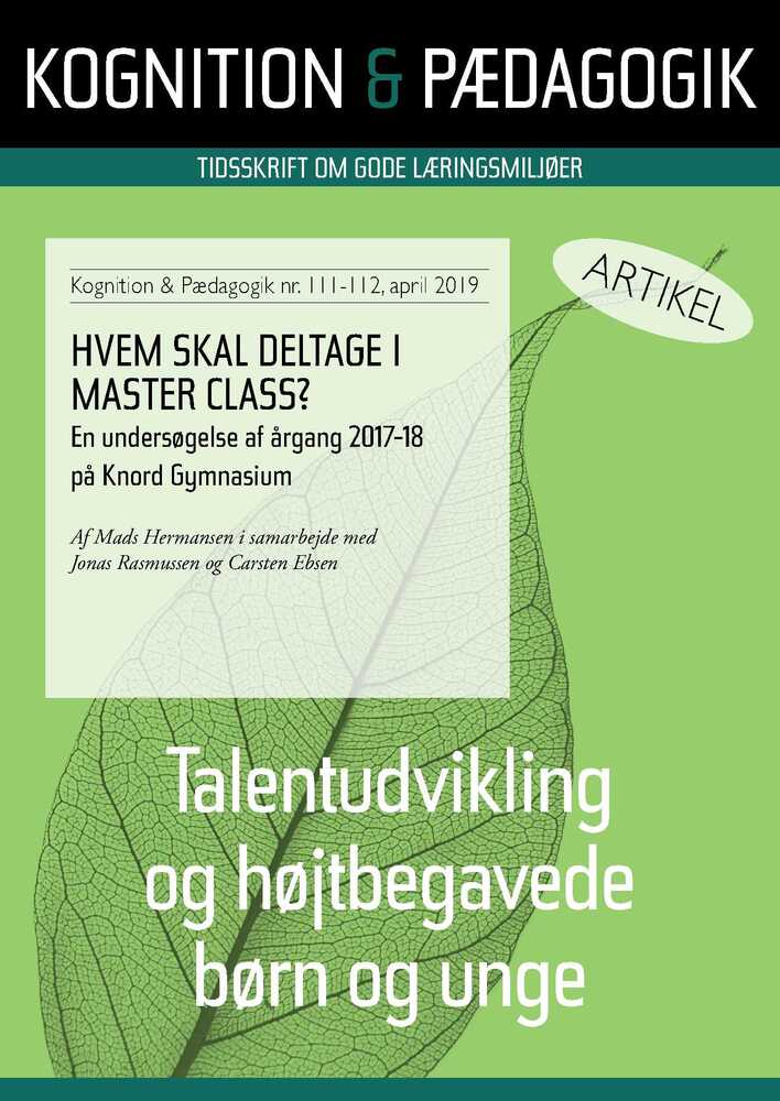 Hvem skal deltage i Master Class?