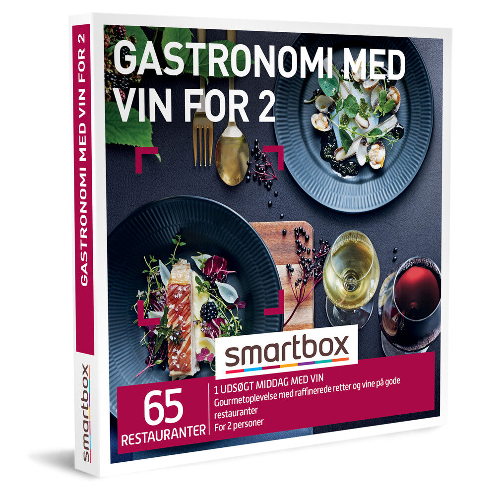Smartbox gastronomi med med vin for 2
