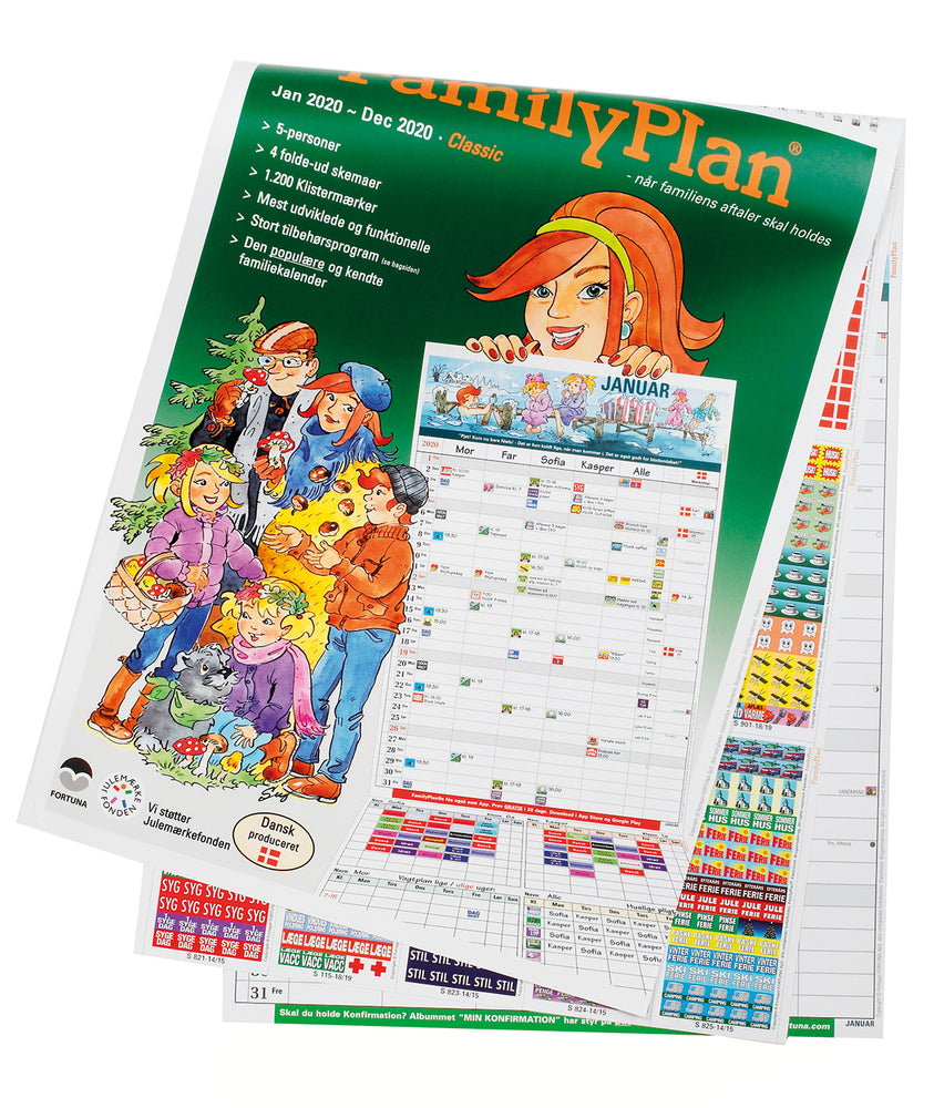 Familiekalender 2020 familyplan familyplan 5 person