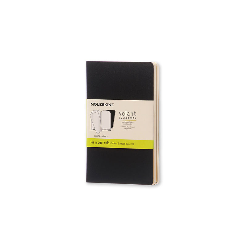 Notesbog volant Moleskine pkt sort sæt m/2 m/80 blanke ark
