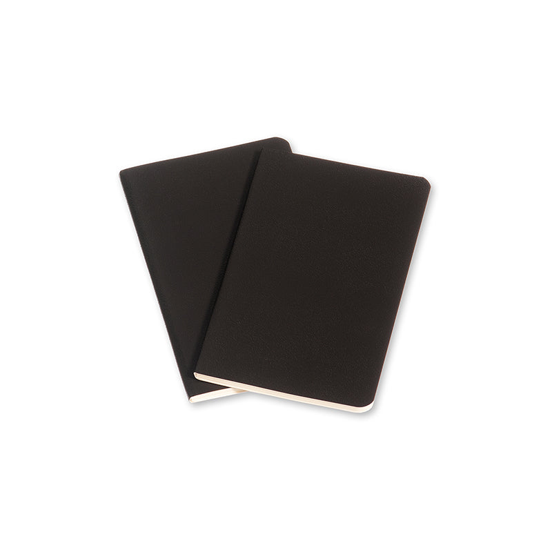 Notesbog volant Moleskine pkt sort sæt m/2 m/80 blanke ark