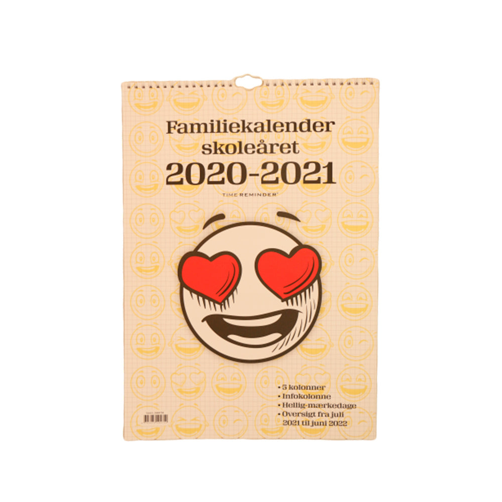 Skolefamiliekalender 2020/21 A3 smiley