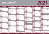 Kalender kæmpe 20/21 Mayland 2x6 mdr. papir  rør