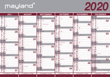 Kalender kæmpe 20/21 Mayland 2x6 mdr. papir  rør