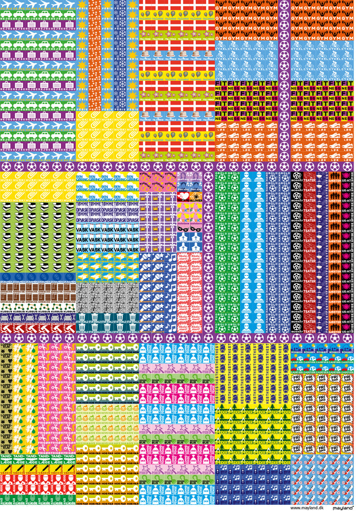Skoleårskalender 20/21 may stickers illu. af otto dickmeiss