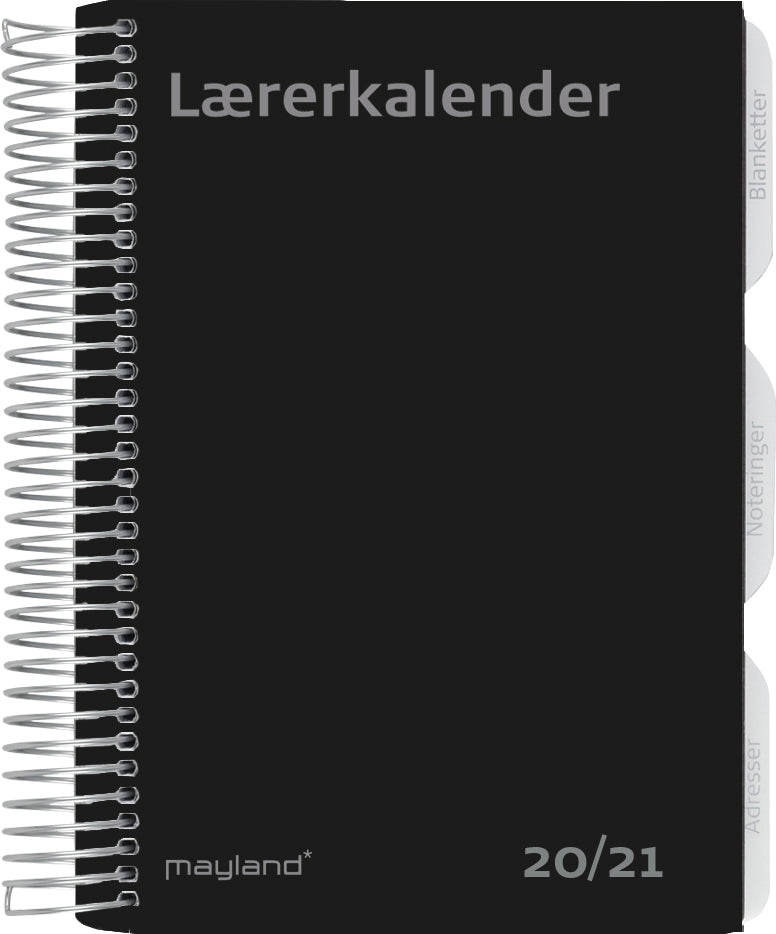 Lærerkalender 20/21 may A5 uge højformat fiberpap matsort