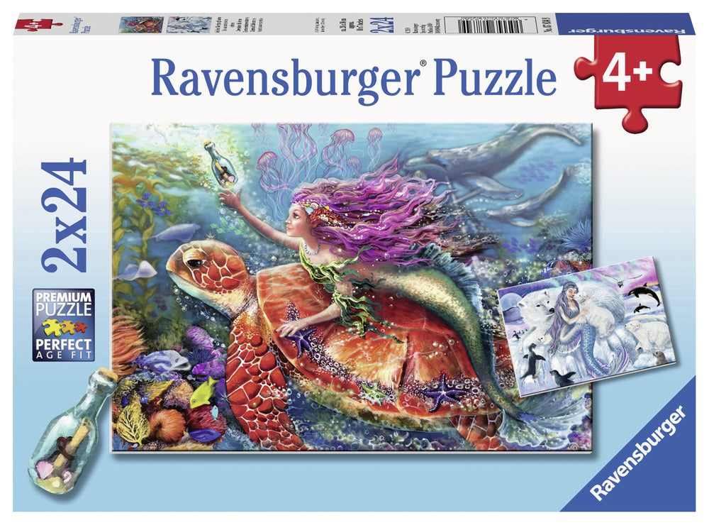 Puslespil mermaid adventures 2x24 brikker