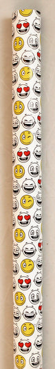 Bogbind/gavepapir 70cmx2m smiley gul/rød/hvid