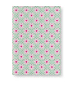 Bogbind strækbart A5 blomst mint, lyserød/pink