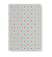 Bogbind strækbart A5 blomst mint, lyserød/pink