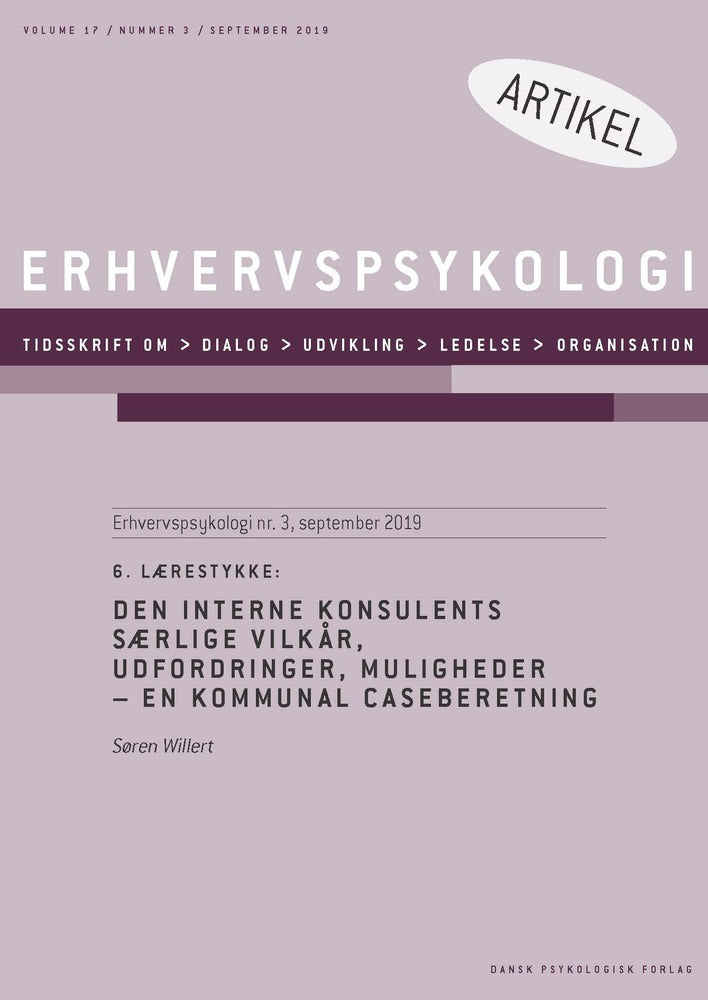 6. Lærestykke: Den interne konsulents særlige vilkår, udfordringer, muligheder