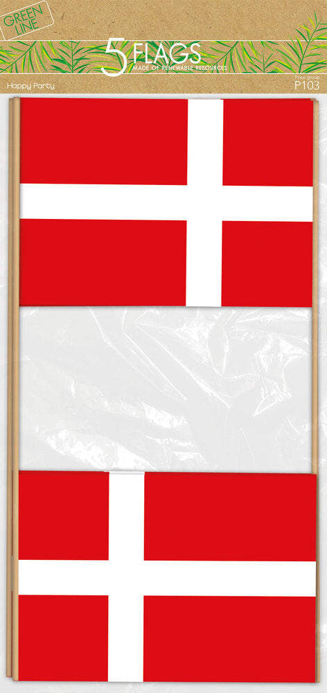 Flag dk a6 træpind eco 5 stk