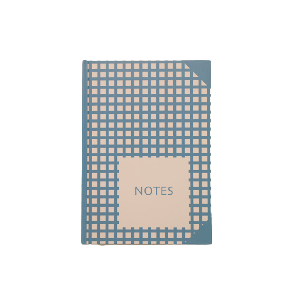 Notesbog A5 linjeret ternet lyseblå/hvid