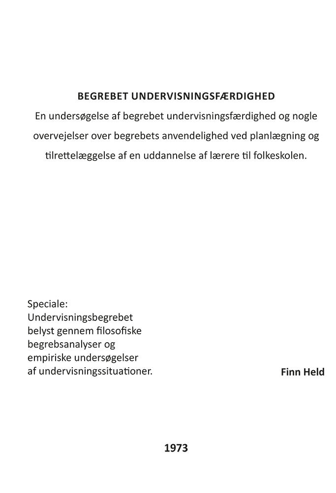 Begrebet undervisningsfærdighed
