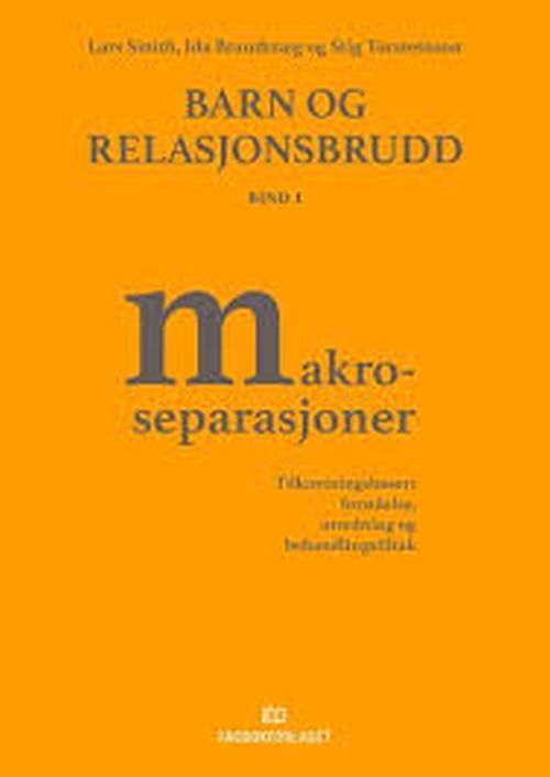 Barn og relasjonsbrudd : tilknytningsbasert forståelse, utredning og behandlingstiltak. Bd. 1 : makroseparasjoner
