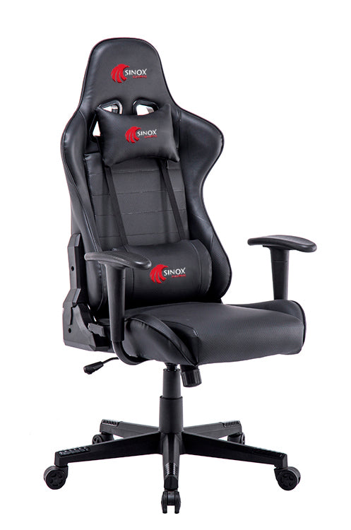Sinox gaming stol sort med røde syninger