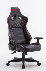Sinox gaming stol sort med røde syninger