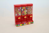Slikautomat rød m/3 rum 60 g slik og tyggegummi mål 19x19 cm