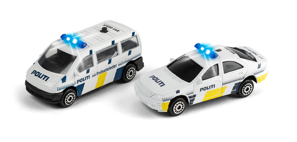 Politibil og van