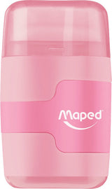 Blyantspidser og viskelæder Maped connect pastel asst.
