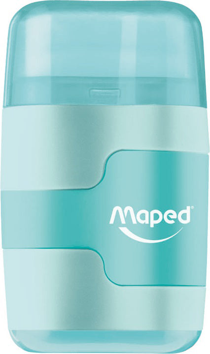 Blyantspidser og viskelæder Maped connect pastel asst.
