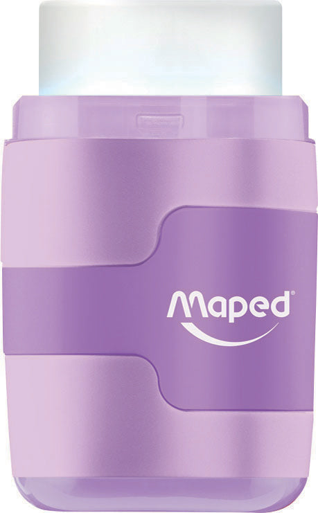 Blyantspidser og viskelæder Maped connect pastel asst.