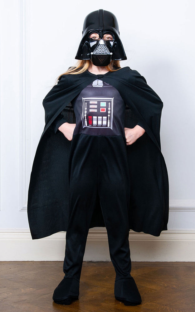 Darth Vader dragt med kappe og maske str. 7-8 år