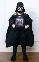 Darth Vader dragt med kappe og maske str. 7-8 år