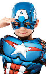 Captain America Deluxe udklædningsdragt og maske str. 7-8 år