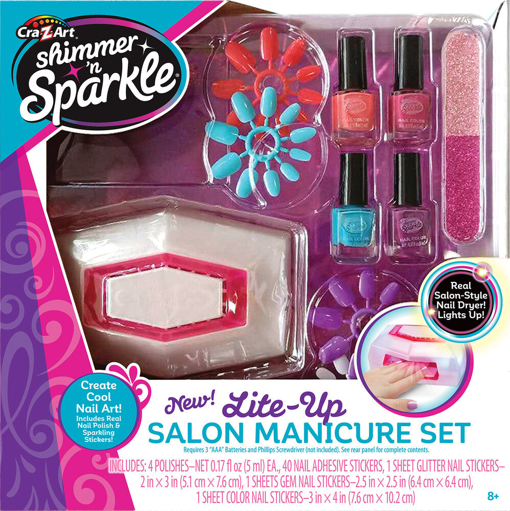 Shimmer 'n sparkle lite up salon manicure set