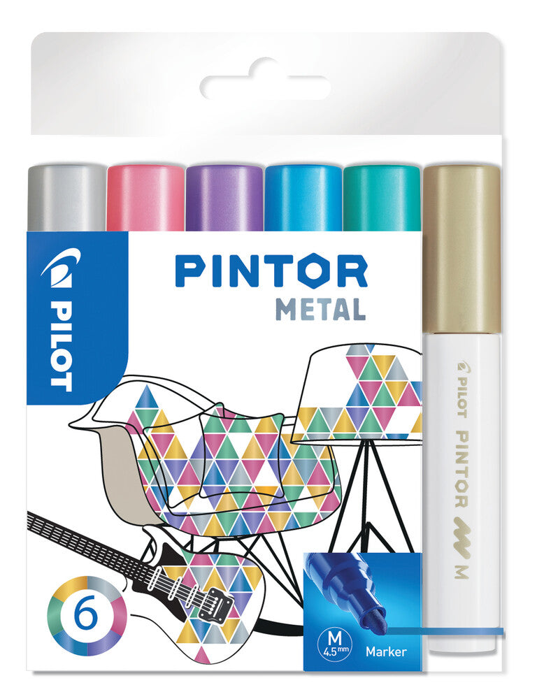 Tusser metallic Pilot pintor m 6 asst farver